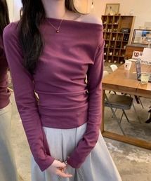オフショル スリムトップス