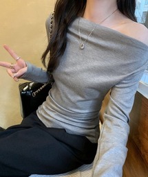オフショル スリムトップス
