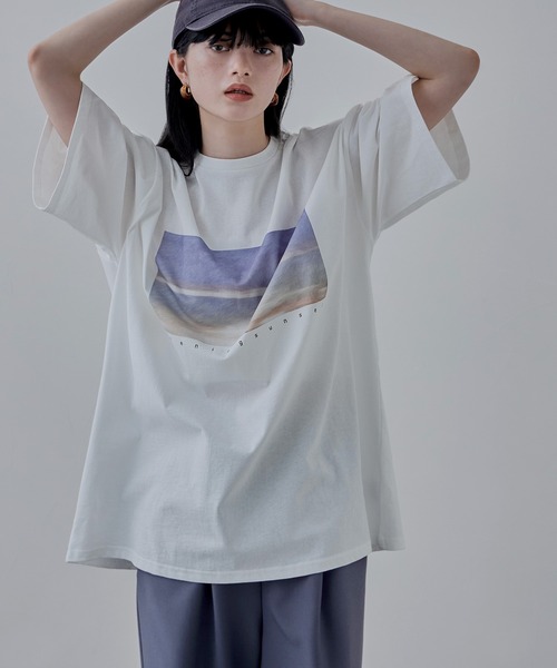 etoll.(エトル)の「デザインプリントBIGシルエットTシャツ(Tシャツ/カットソー・レディース・ブラック/オフホワイト・M)」の10枚目の写真