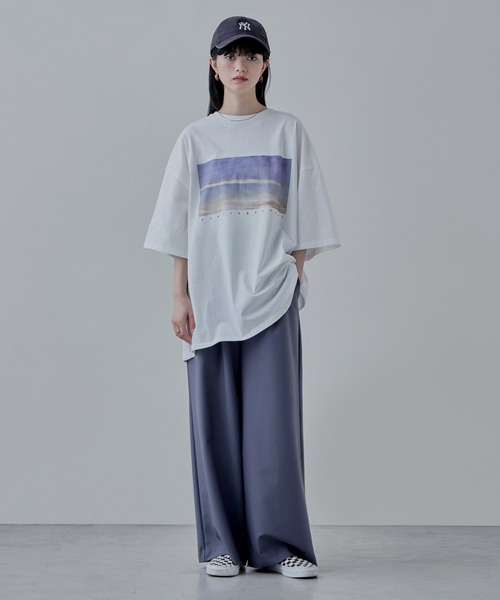 etoll.(エトル)の「デザインプリントBIGシルエットTシャツ(Tシャツ/カットソー・レディース・ブラック/オフホワイト・M)」の13枚目の写真