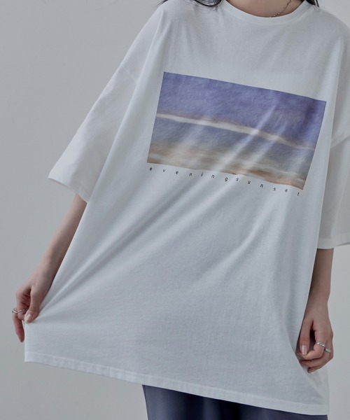 etoll.(エトル)の「デザインプリントBIGシルエットTシャツ(Tシャツ/カットソー・レディース・ブラック/オフホワイト・M)」の15枚目の写真