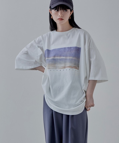 etoll.(エトル)の「デザインプリントBIGシルエットTシャツ(Tシャツ/カットソー・レディース・ブラック/オフホワイト・M)」の16枚目の写真