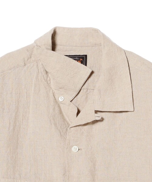 BEAMS + BEAMS PLUS オープンカラーシャツ リネン XL セール】メッシュ オープンカラー シャツ（シャツ/ブラウス