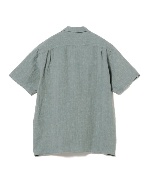 美品　beamsプラス　リネンオープンカラーシャツ BEAMS F シャツ リネン ソリッド オープンカラーシャツ メンズ