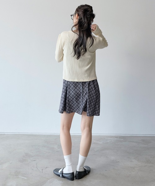 UNE MANSION（ユヌマンション）の「【肩紐調節可能】ボヘミアンリボンチェックミニワンピース（ワンピース・レディース・ブラック/スカイブルー・FREE）」の11枚目の写真