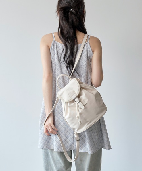 UNE MANSION（ユヌマンション）の「【肩紐調節可能】ボヘミアンリボンチェックミニワンピース（ワンピース・レディース・ブラック/スカイブルー・FREE）」の22枚目の写真