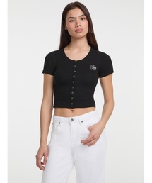 GUESS　ゲス　レディース　ティーシャツ　ショート丈 GUESS｜ゲスのTシャツ/カットソー（ショート丈）通販 - ZOZOTOWN