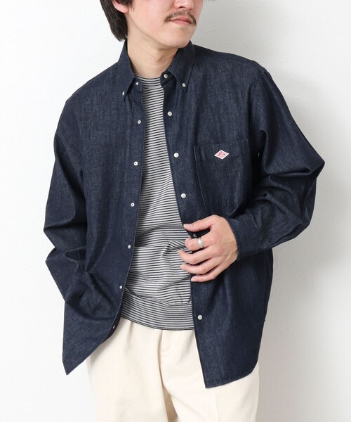 DANTON(ダントン)の「【DANTON/ダントン】DOT BUTTON B.D. SHIRT LS 25SS(シャツ/ブラウス・メンズ・インディゴブルー/ブルー・40/42/44)」の2枚目の写真