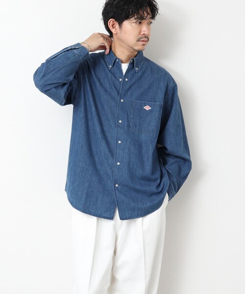 DANTON(ダントン)の「【DANTON/ダントン】DOT BUTTON B.D. SHIRT LS 25SS(シャツ/ブラウス・メンズ・インディゴブルー/ブルー・40/42/44)」の3枚目の写真