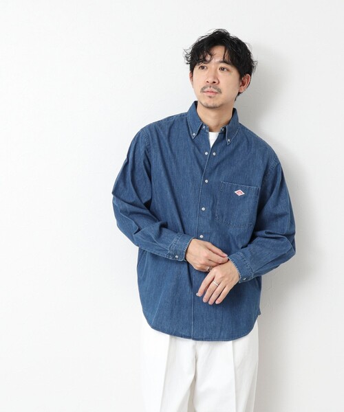 DANTON(ダントン)の「【DANTON/ダントン】DOT BUTTON B.D. SHIRT LS 25SS(シャツ/ブラウス・メンズ・インディゴブルー/ブルー・40/42/44)」の6枚目の写真