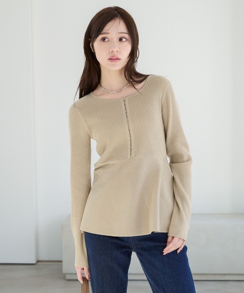 新品タグ付き Anplegant ペプラムニット Andemiu（アンデミュウ）の「ラメホックペプラムニット327306（ニット