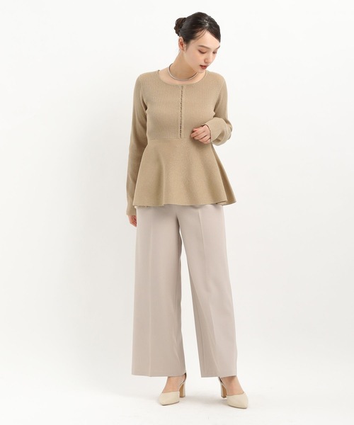 Andemiu（アンデミュウ）の「ラメホックペプラムニット327306（ニット/セーター・レディース・ライトグレー/ネイビー/ベージュ・FREE）」の15枚目の写真