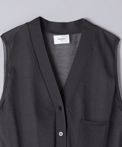 WRAPINKNOT（ラッピンノット）の「＜WRAPINKNOT＞シアー ベスト（ベスト・レディース・ピンク/ダークグレー・0）」の4枚目の写真