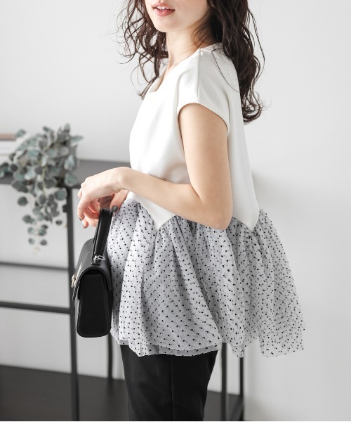 AMELY(エミリー)の「ドットチュールドッキング ペプラムトップス(その他トップス・レディース・ブラック/ホワイト・フリー)」の22枚目の写真