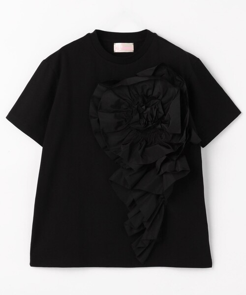 VIVIANO Sue archive ヴィヴィアーノ　フリルTシャツ セール】VIVIANO/ヴィヴィアーノ Flower T-shirt / VW-SS25-CS04