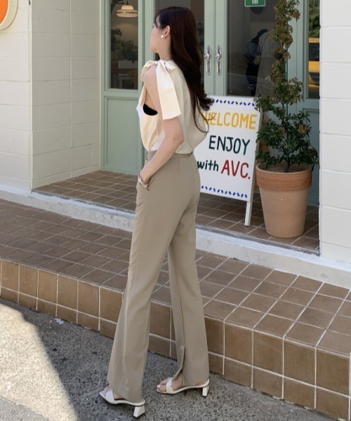 PIN(ピン)の「サテン肩リボンブラウス(シャツ/ブラウス・レディース・アイボリー/ネイビー・FREE)」の19枚目の写真
