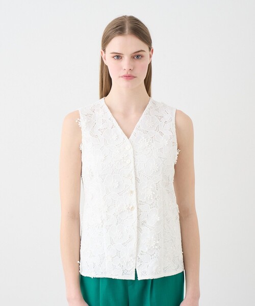セール】3Dレース刺繍ジレ ブラウス（シャツ/ブラウス）｜ANAYI