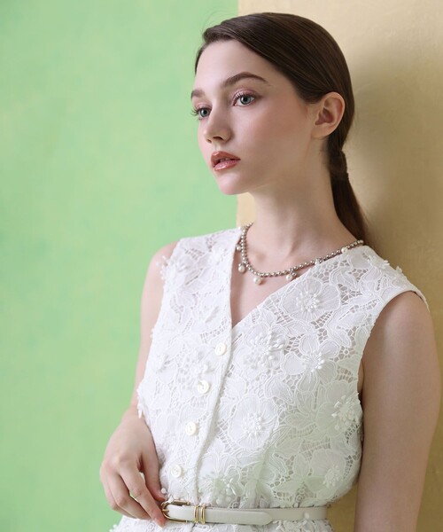 セール】3Dレース刺繍ジレ ブラウス（シャツ/ブラウス）｜ANAYI