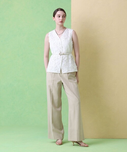 セール】3Dレース刺繍ジレ ブラウス（シャツ/ブラウス）｜ANAYI