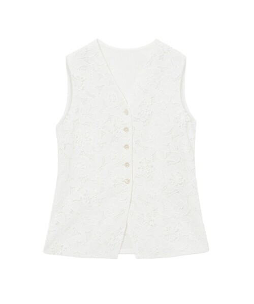 セール】3Dレース刺繍ジレ ブラウス（シャツ/ブラウス）｜ANAYI