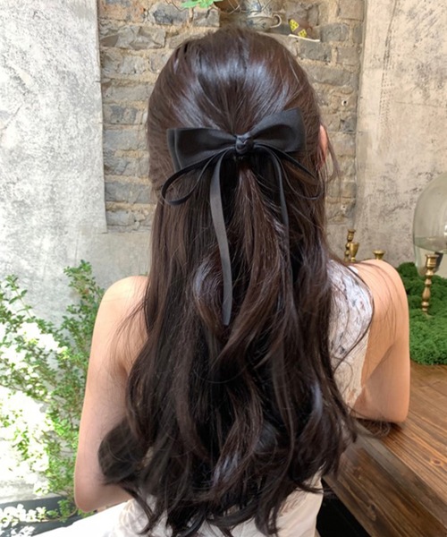 IRADOWL(アイラドール)の「Wリボンバレッタ(バレッタ/ヘアクリップ・レディース・ブラック・FREE)」の2枚目の写真