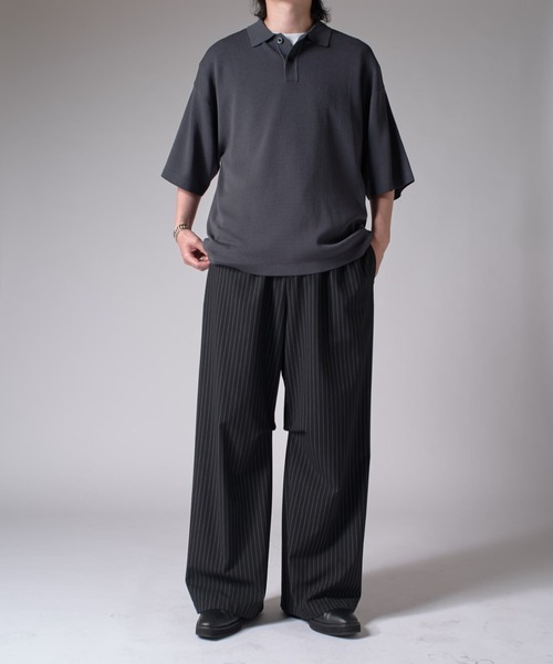 Lui's（ルイス）の「BIGニットポロ（ポロシャツ・メンズ・レッド/ブラック/チャコールグレー・FREE）」の13枚目の写真