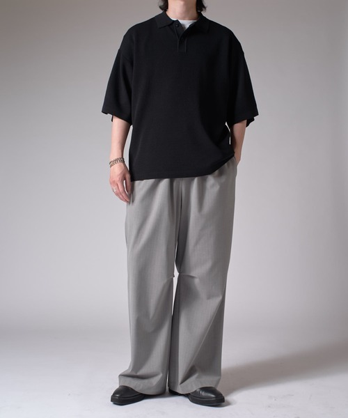 Lui's（ルイス）の「BIGニットポロ（ポロシャツ・メンズ・レッド/ブラック/チャコールグレー・FREE）」の7枚目の写真