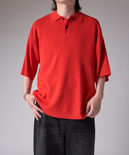 Lui's（ルイス）の「BIGニットポロ（ポロシャツ・メンズ・レッド/ブラック/チャコールグレー・FREE）」の17枚目の写真