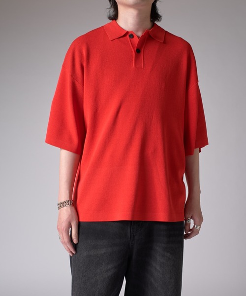 Lui's（ルイス）の「BIGニットポロ（ポロシャツ・メンズ・レッド/ブラック/チャコールグレー・FREE）」の18枚目の写真