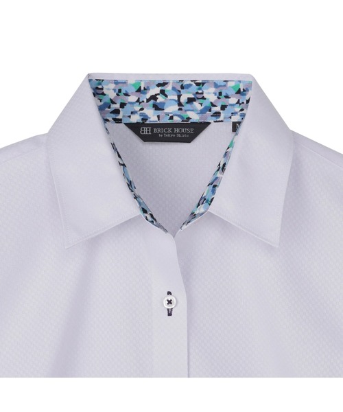 TOKYO SHIRTS（トウキョウシャツ）の「透け防止 形態安定ノーアイロン レギュラー 7分袖ビジネスワイシャツ（ビジネスシャツ・レディース・パープル・S/M/XS/L/LL/XL）」の3枚目の写真