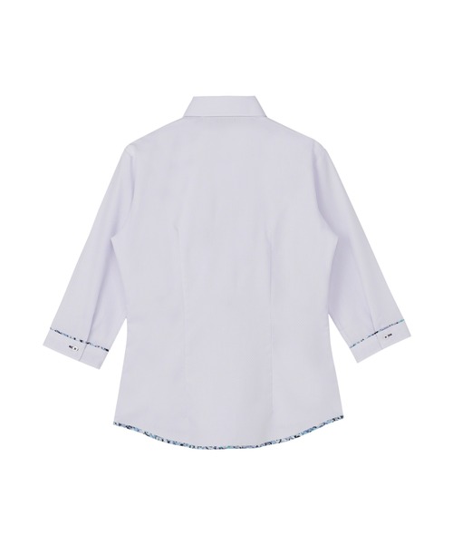 TOKYO SHIRTS（トウキョウシャツ）の「透け防止 形態安定ノーアイロン レギュラー 7分袖ビジネスワイシャツ（ビジネスシャツ・レディース・パープル・S/M/XS/L/LL/XL）」の2枚目の写真