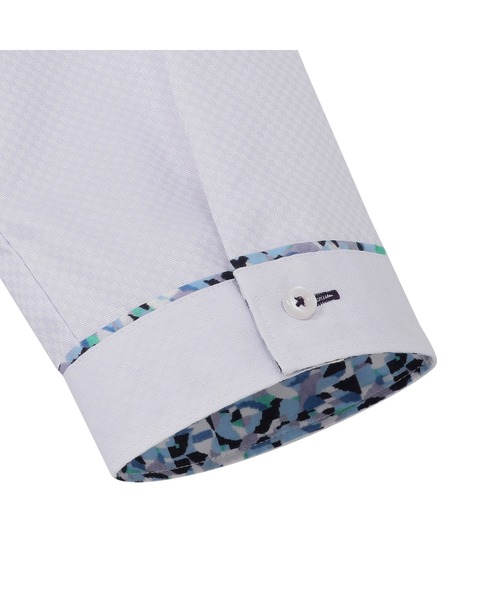 TOKYO SHIRTS（トウキョウシャツ）の「透け防止 形態安定ノーアイロン レギュラー 7分袖ビジネスワイシャツ（ビジネスシャツ・レディース・パープル・S/M/XS/L/LL/XL）」の4枚目の写真