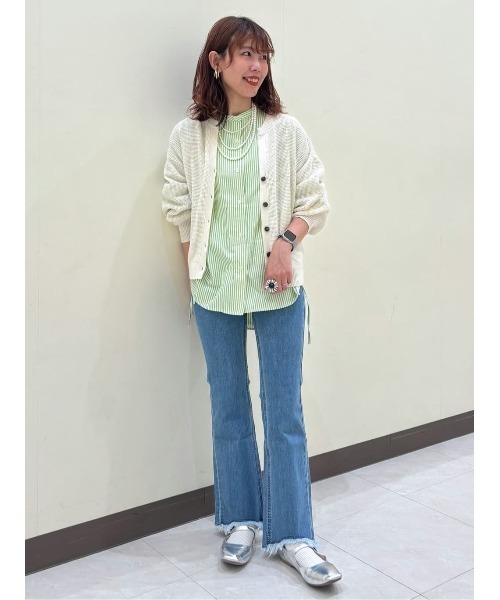 HONEYSUCKLE ROSE（ハニーサックルローズ）の「【HONEYSUCKLE ROSE】ワッフルニットカーデ（カーディガン/ボレロ・レディース・ブラック/イエロー/オフホワイト/ピンク・M/L）」の21枚目の写真