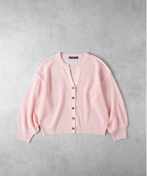 HONEYSUCKLE ROSE（ハニーサックルローズ）の「【HONEYSUCKLE ROSE】ワッフルニットカーデ（カーディガン/ボレロ・レディース・ブラック/イエロー/オフホワイト/ピンク・M/L）」の15枚目の写真