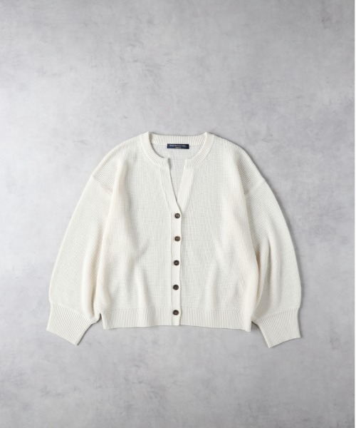 HONEYSUCKLE ROSE（ハニーサックルローズ）の「【HONEYSUCKLE ROSE】ワッフルニットカーデ（カーディガン/ボレロ・レディース・ブラック/イエロー/オフホワイト/ピンク・M/L）」の12枚目の写真