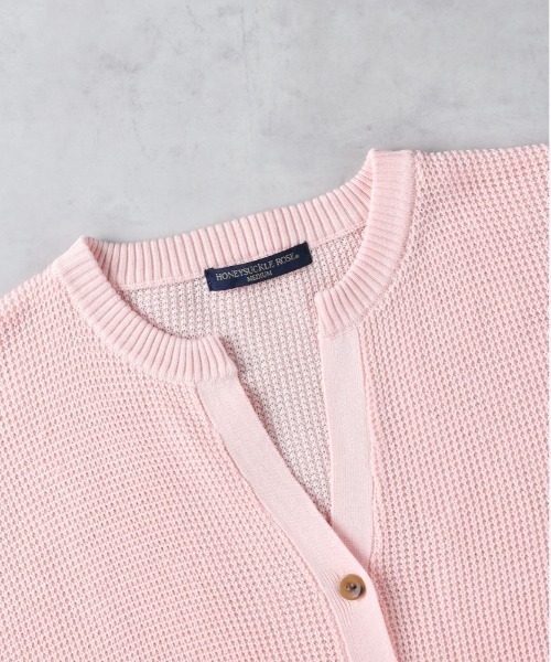 HONEYSUCKLE ROSE（ハニーサックルローズ）の「【HONEYSUCKLE ROSE】ワッフルニットカーデ（カーディガン/ボレロ・レディース・ブラック/イエロー/オフホワイト/ピンク・M/L）」の17枚目の写真