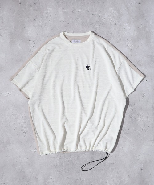 Growth by in the attic(グロウスバイインジアティック)の「Growth by in the attic 膨れジャガード ドルマンスリーブ 半袖Tシャツ(Tシャツ/カットソー・メンズ・ブラック/ホワイト・L/M)」の5枚目の写真