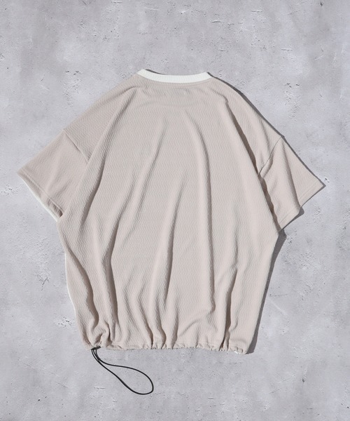Growth by in the attic(グロウスバイインジアティック)の「Growth by in the attic 膨れジャガード ドルマンスリーブ 半袖Tシャツ(Tシャツ/カットソー・メンズ・ブラック/ホワイト・L/M)」の10枚目の写真