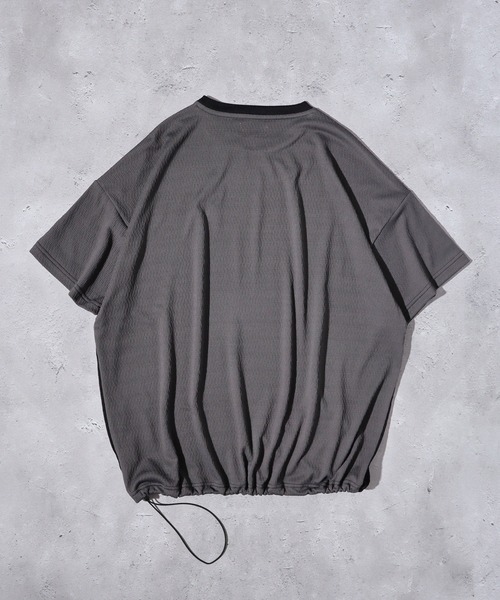 Growth by in the attic(グロウスバイインジアティック)の「Growth by in the attic 膨れジャガード ドルマンスリーブ 半袖Tシャツ(Tシャツ/カットソー・メンズ・ブラック/ホワイト・L/M)」の4枚目の写真