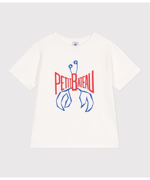 PETIT BATEAU(プチバトー)の「半袖Tシャツ(Tシャツ/カットソー・キッズ・オフホワイト/グレー・3YEAR/4YEAR/5YEAR)」の1枚目の写真
