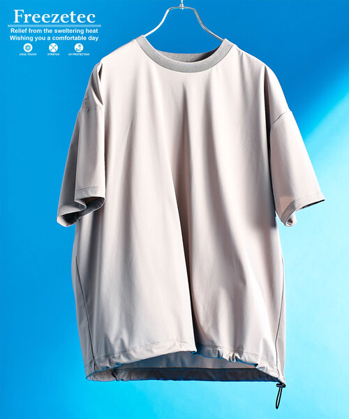 417 EDIFICE（フォーワンセブンエディフィス）の「"超冷感"UVCUT Freezetec Tシャツ（Tシャツ/カットソー・メンズ・チャコールグレー/ブラック/ベージュ/ブルー系その他・SMALL/MEDIUM/LARGE）」の3枚目の写真