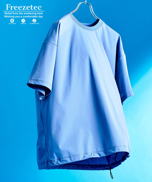 417 EDIFICE（フォーワンセブンエディフィス）の「"超冷感"UVCUT Freezetec Tシャツ（Tシャツ/カットソー・メンズ・チャコールグレー/ブラック/ベージュ/ブルー系その他・SMALL/MEDIUM/LARGE）」の4枚目の写真