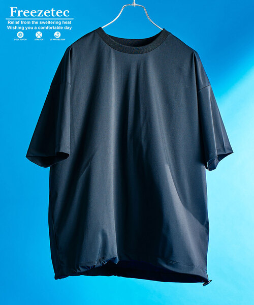 417 EDIFICE（フォーワンセブンエディフィス）の「"超冷感"UVCUT Freezetec Tシャツ（Tシャツ/カットソー・メンズ・チャコールグレー/ブラック/ベージュ/ブルー系その他・SMALL/MEDIUM/LARGE）」の2枚目の写真