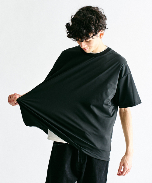 417 EDIFICE（フォーワンセブンエディフィス）の「"超冷感"UVCUT Freezetec Tシャツ（Tシャツ/カットソー・メンズ・チャコールグレー/ブラック/ベージュ/ブルー系その他・SMALL/MEDIUM/LARGE）」の9枚目の写真