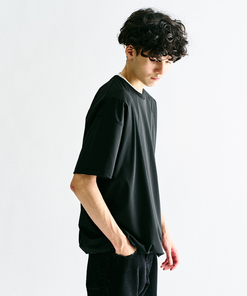 417 EDIFICE（フォーワンセブンエディフィス）の「"超冷感"UVCUT Freezetec Tシャツ（Tシャツ/カットソー・メンズ・チャコールグレー/ブラック/ベージュ/ブルー系その他・SMALL/MEDIUM/LARGE）」の13枚目の写真