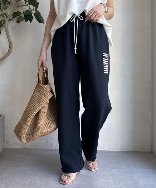 DouDou（ドゥドゥ）の「ロゴスウェットパンツ（その他パンツ・レディース・ネイビー/グレー/オフホワイト・FREE/TM）」の3枚目の写真