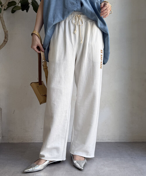 DouDou（ドゥドゥ）の「ロゴスウェットパンツ（その他パンツ・レディース・ネイビー/グレー/オフホワイト・FREE/TM）」の6枚目の写真