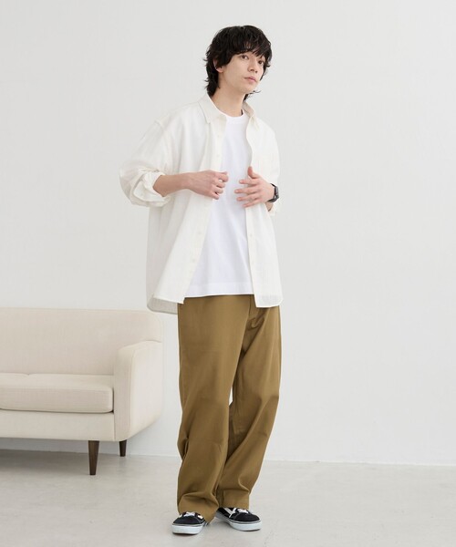 coen(コーエン)の「リネン混インドコットンシャツ(シャツ/ブラウス・メンズ・オリーブ/ネイビー/ライトブルー/ホワイト/オフホワイト・XL/M/S/L)」の15枚目の写真