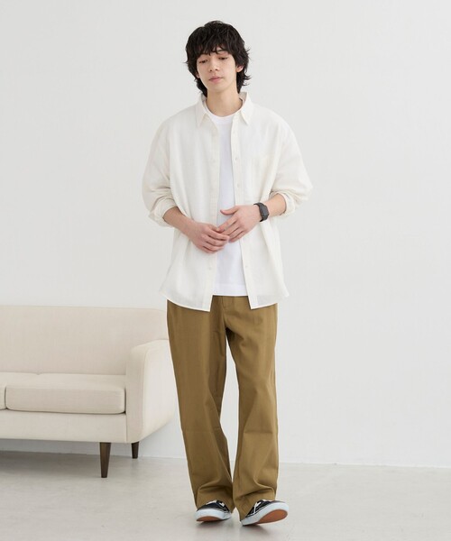 coen(コーエン)の「リネン混インドコットンシャツ(シャツ/ブラウス・メンズ・オリーブ/ネイビー/ライトブルー/ホワイト/オフホワイト・XL/M/S/L)」の17枚目の写真