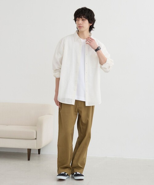 coen(コーエン)の「リネン混インドコットンシャツ(シャツ/ブラウス・メンズ・オリーブ/ネイビー/ライトブルー/ホワイト/オフホワイト・XL/M/S/L)」の19枚目の写真